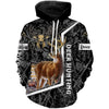 Max Corner White-tailed deer hunting black camo Custom Name 3D All over print shirts Gift For Hunter