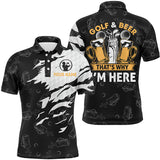 Max Corner Golf And Beer That's Why I'm Here Mens Polo Shirt Custom Beer Golf Shirts For Men