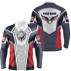 Max Corner American Eagle Golf Polo Shirt Customized Us Flag Golf Shirts For Men