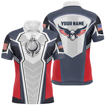 Max Corner American Eagle Golf Polo Shirt Customized Us Flag Golf Shirts For Men