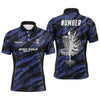 Max Corner Camo Pattern Mens Golf Polo Shirts, Custom Navy Camo Golf Shirt Disc Golf Shirts For Mens