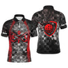 Max Corner Golf Red Mens Polo Shirt Custom Checker Pattern Racing Polos For Mens
