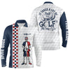 Max Corner Customized Mens Skull Golf Polo Shirt Checkerboard Funny Golf Shirts For Men