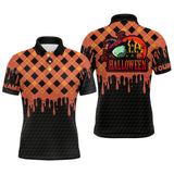 Max Corner Halloween Mens Golf Polo Shirt, Custom Name Halloween Golf Shirts For Men