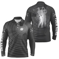 Max Corner 3D Effect Golf Ball And Golfer All Over Print Mens Customized Name Polo Shirts, Best Golf Shirts For Men