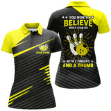 Maxcorners Yellow & Black Customized Name All Over Printed Shirt For Women