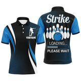Max Corner Custom Name Strike Blue Loading Bowling Shirt