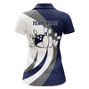 Maxcorners Dark Blue Bowling Seamless Pattern Customized Name 3D Shirt For Women