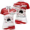 Maxcorners Red & White Bowling Too Legit Too Split Premium Customized Name 3D Shirt For Women