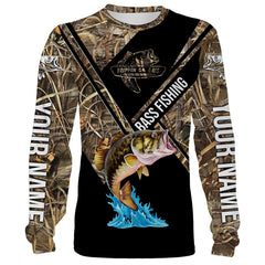 Maxcorners Customize Name Largemouth Bass Fishing Camo Shirts