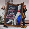 Maxcorners Just A Boy Who Loves Bowling Blanket