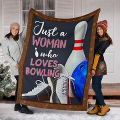 Maxcorners Just A Woman Who Loves Bowling Blanket
