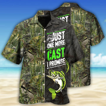 Maxcorners Fishing Just One More Cast I Promise Cool Style Hawaiian Shirt