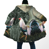 Maxcorners Rooster Unisex Deluxe Green Hoodie