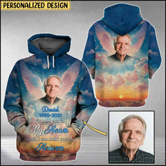 Maxcorners Custom Photo Memorial A Big Piece Of My Heart Lives In Heaven Shirt