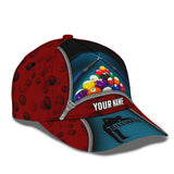 Maxcorners Billiard Lover Personalized Name 3D Over Printed Cap