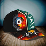 Maxcorners Billiard Lover Personalized Name 3D Over Printed Cap