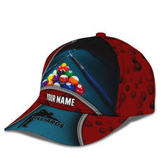 Maxcorners Billiard Lover Personalized Name 3D Over Printed Cap