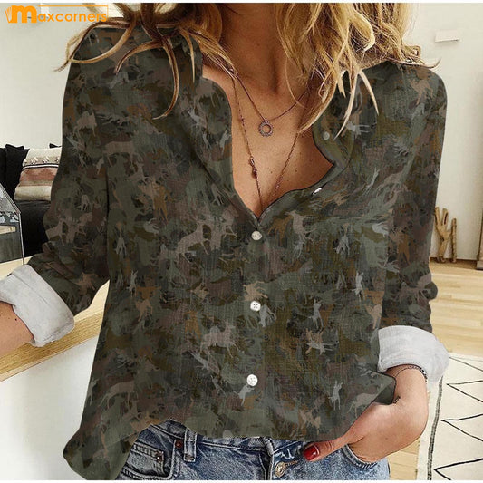 Maxcorners Deer Pine Casual Shirt