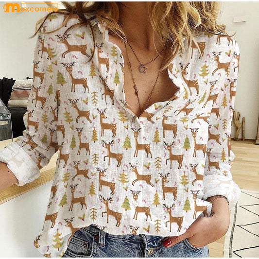 Maxcorners Orange Deer Casual Shirt