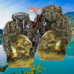 Maxcorners Carp Fishing Personalized Name 3D Shirt