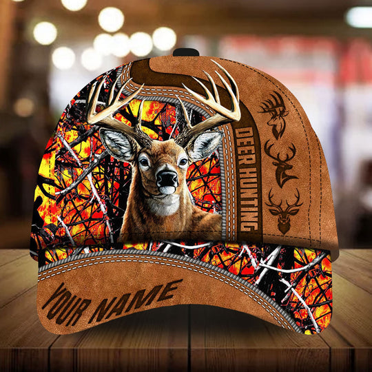 Maxcorners Premium Florapunk Black Camo Deer Hunting Personalized Hats 3D