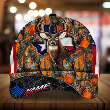 Max Corners Texas Flag Deer Hunting Camo Pattern 3D Multicolor Personalized Cap