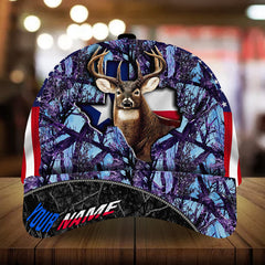 Max Corners Texas Flag Deer Hunting Camo Pattern 3D Multicolor Personalized Cap