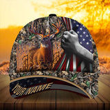 Maxcorners Premium Florapunk Flag Pull Deer Hunting Personalized Hats 3D