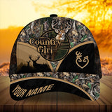 Maxcorners Premium Florapunk Country Girl Deer Hunting Trucker Personalized Hats 3D