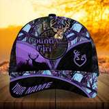 Maxcorners Premium Florapunk Country Girl Deer Hunting Trucker Personalized Hats 3D