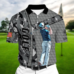 Max Corners Camo Golf Player Multicolor Personalized 3D Golf Polo Shirt