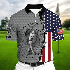 Max Corners Best US Folf Player Multicolor Personalized 3D Golf Polo Shirt