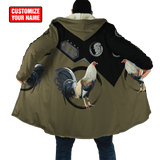 Maxcorners Personalized Name Rooster Green Unisex Hoodie