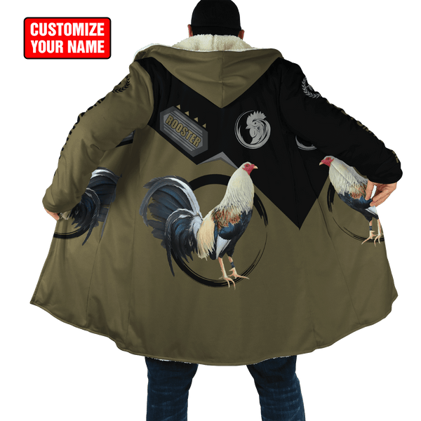 Maxcorners Personalized Name Rooster Green Unisex Hoodie