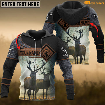 Maxcorners Deer Hunting Personalized Name 3D Over Printed Hoodie