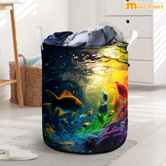 Maxcorners Colorful Fish All Over Printed Basket