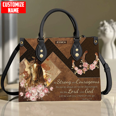 Maxcorners Customized Name Horse Printed Leather T19 Handbag