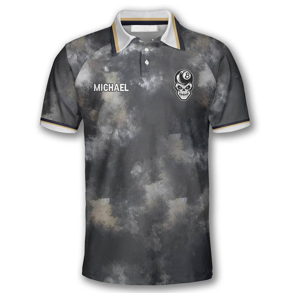 Maxcorners Faded Skull  Billiard Shirts for Unisex Personalized Name Shirt