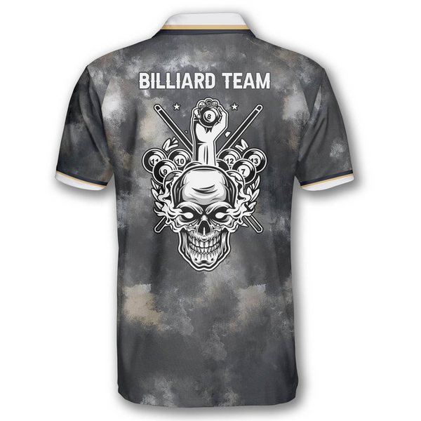 Maxcorners Faded Skull  Billiard Shirts for Unisex Personalized Name Shirt