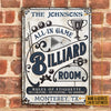 Maxcorners Personalized Billiard Room All-in Game Vertical All Printed 3D Classic Metal Sign