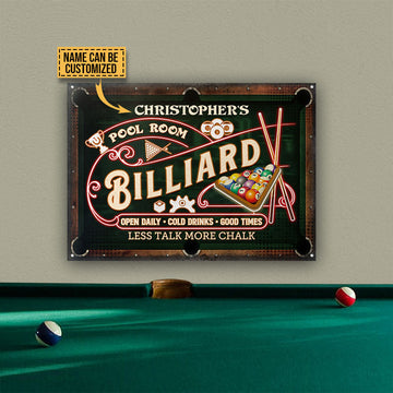 Maxcorners Personalized Pool Room Cold Drinks Good Times All Printed 3D Classic Metal Sign