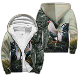 Maxcorners Rooster Unisex Deluxe Green Hoodie