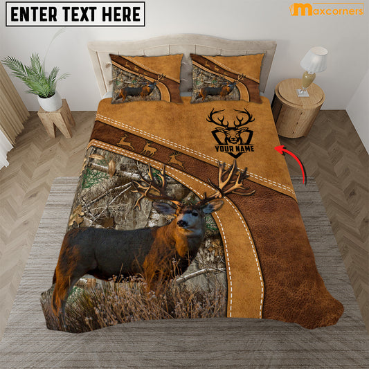 Maxcorners Personalized Mule Deer Bedding Set
