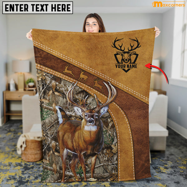 Maxcorners Personalized White-Tailed Deer Hunting Blanket