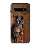 Horse Love Leather Pattern Personalized Phone Case - Samsung