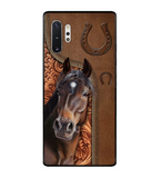 Horse Love Leather Pattern Personalized Phone Case - Samsung