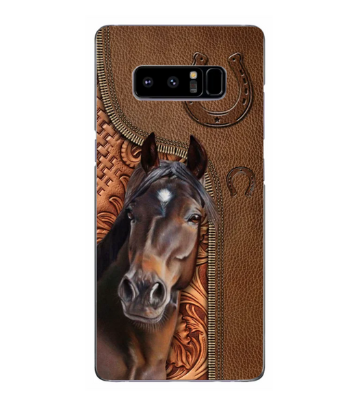 Horse Love Leather Pattern Personalized Phone Case - Samsung