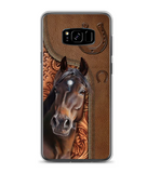 Horse Love Leather Pattern Personalized Phone Case - Samsung