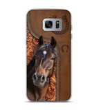 Horse Love Leather Pattern Personalized Phone Case - Samsung
